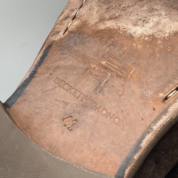 Mens Size 8.5 Beckett Simonon Suede Brown Double Monk Strap Cap Toe Shoes - Picture 9 of 12